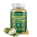 Soursop Graviola Gumies - 2000mg ekstra moč Soursop Listi ekstrakt, Vitamin C, cink in celotno naravno hrano za imuniteto, Vegan, 60 Gumies