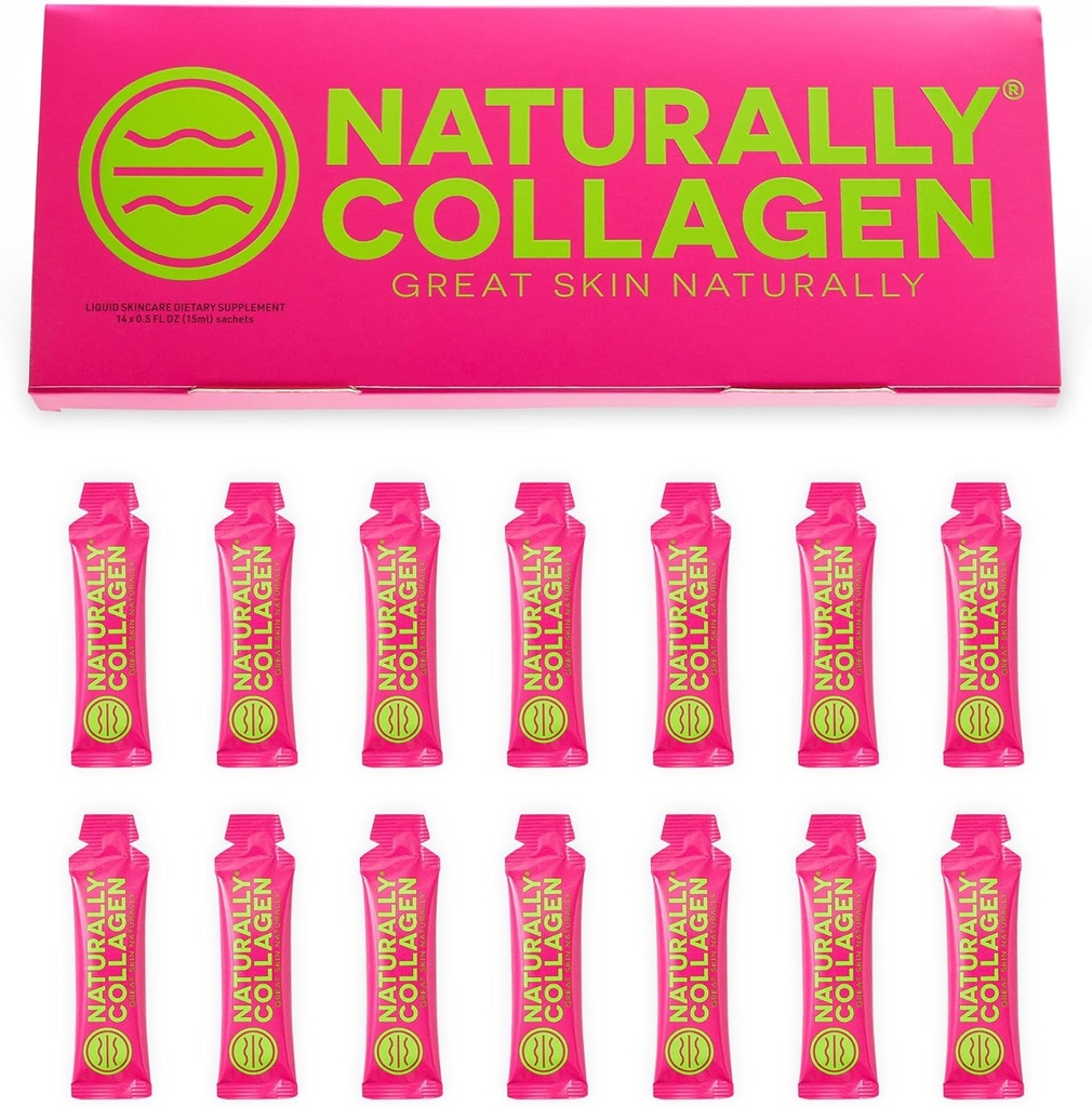 Premium Hydrolyzed Liquid Marine Collagen dodatek - 8000mg Collagen na Sachet Plus 180mg VIT C - naravna aroma tropskega sadja - 14 vrečke na škatlo