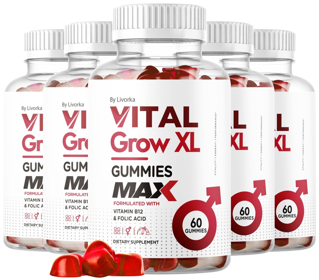 (5 Pack) Vital Grow XL moški Gummies - moški uspešnosti Gummies 1050MG Vital GrowXL mešanica, Vital rast Gummy Napredno Formula, 300 Gummies za 5 mesecev