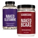 NAKED Cherry Lime BCAAs 34 Sevings + Pure L-Glutamin 240 Kapsule paket: ne-GMO, Gluten brez, okrevanje mišic, nič umetno