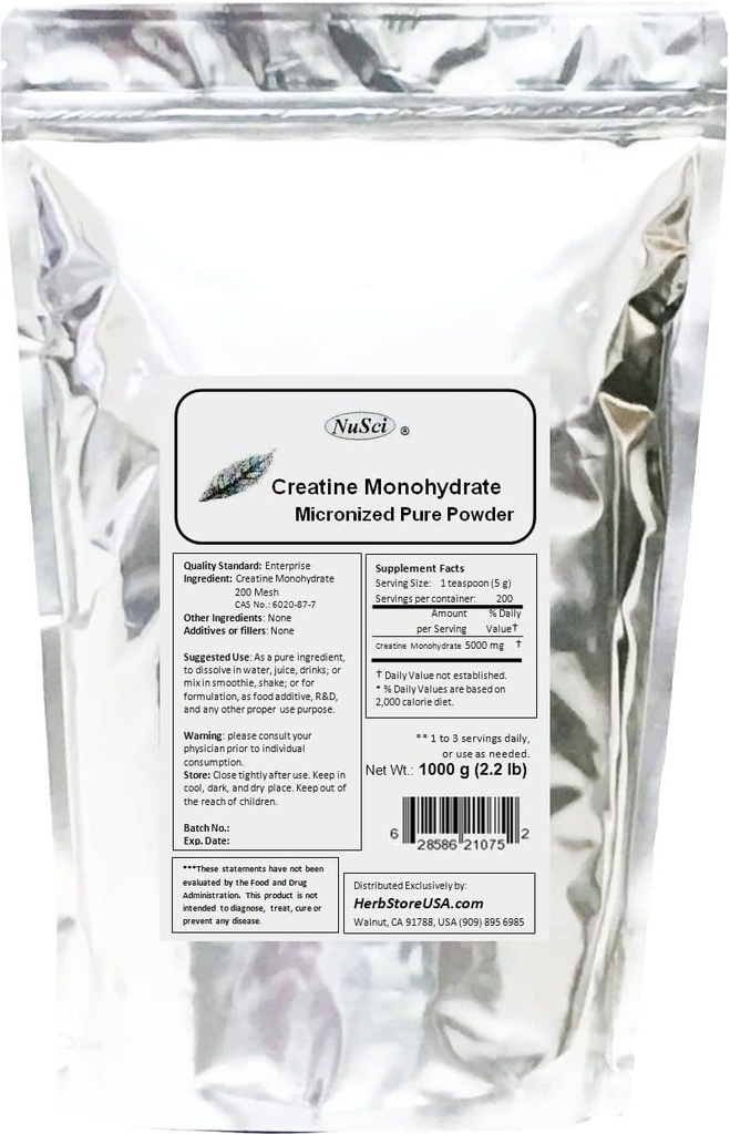 čisti kreatin monohidrat mikroniziran prašek (1000 gramov (2,2 lb))
