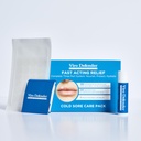Hidrokoloidni in alumni kamen Cold Sore Care Pack je prvovrstno, revolucionarno tridelno zdravljenje, kombiniranje hidrokoloidni obliži, Alum kamen, in Lip Balm za pomiritev vaše hladno rane