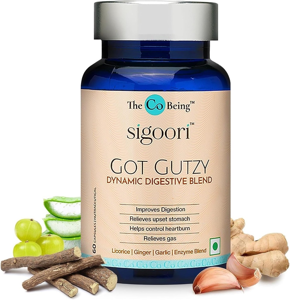 Gut Health Supplements za moške in ženske, Got Gutzy, Vsebuje turmeric, Ginger, Licorice, Aloe Vera in prebavne encime, za prebavne zdravje, kislost, zaprtje, slabost, 60 kapsul.
