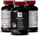 Podporna mešanica - RESVERATROL COMLEX - Antioksidant ščit, dnevna energija, Berry Prednosti, Naravni Boost, Maline Ravnotežje, Granatna energija, Aktivni življenjski slog, Okusna energija 1 steklenica 60 Caps
