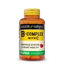 MASON NATURAL B-kompleks z vitaminom C – Živčevje in zdravje srca podpora – 100 kapsul