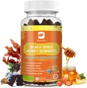 Black Seed Oil Sea Moss Gumies z Ashwagandha, Burdock Root, Linden Honey, Elderberry, Kurkuma, Vitamin C, D3 & Cink - podpira imuniteto, Joints, Digestion, Hair & Skin, Vegan Gummies 60 grofov