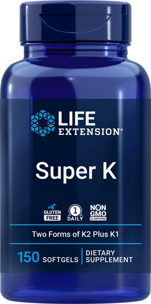 Life Extension Super K, 150 Softgels, z vitaminom K1 in K2 - MK4 & MK7