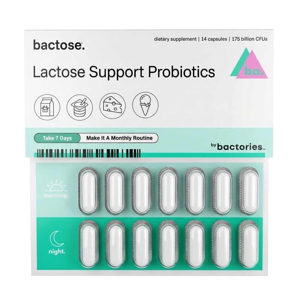 Probiotične tablete za laktozo za dolgotrajno lajšanje - Uživajte znova v mleku - Laktoza Intolerance dodatek - Proizvaja encime laktaze v črevesju - naravno odmor Laktoza (Vzemite za 7 dni - Ponovite mesečno)