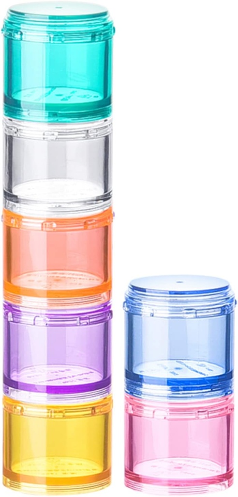 Zložene tablete Organizator, 7-dnevne potovalne tablete Primer, Tablete Škatla za žep, Prenosna medicina Vitamin Container Imetnik Srednje Mavrica