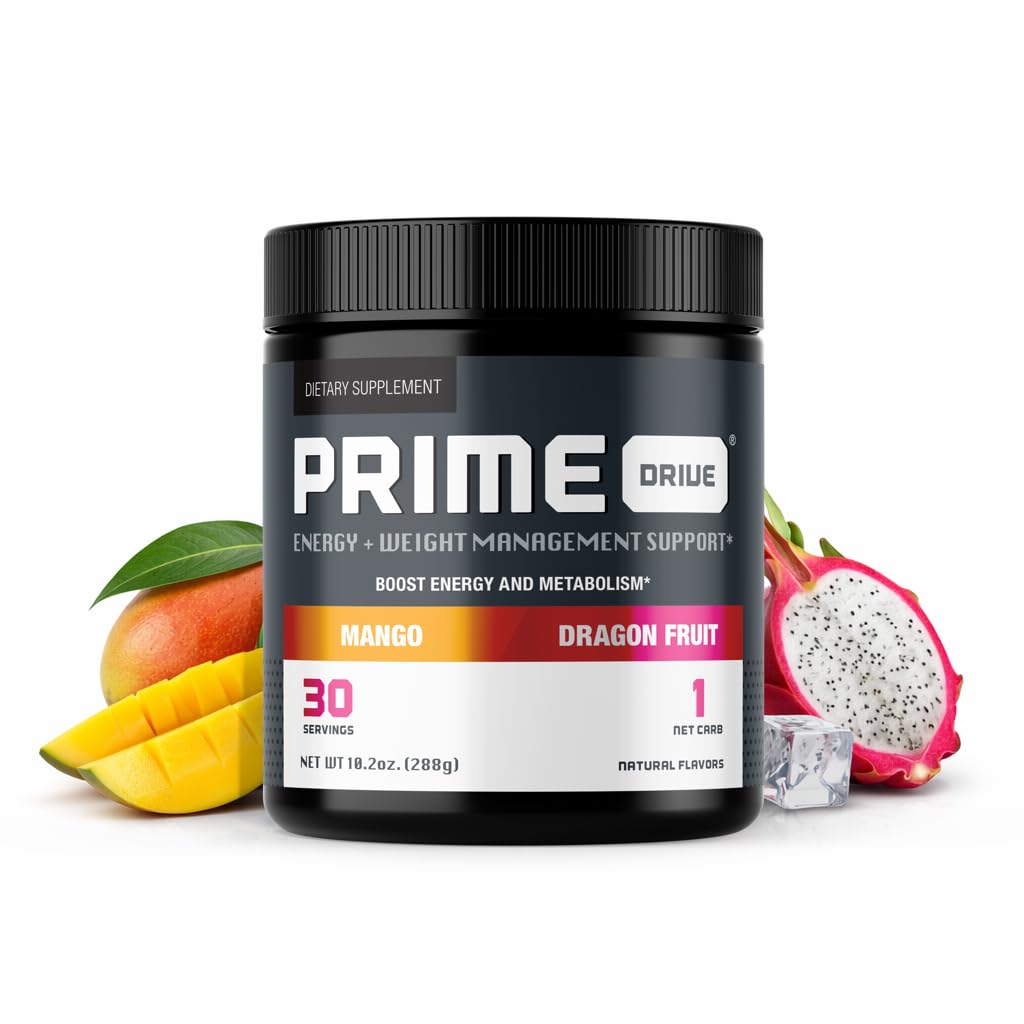 Prime Drive Energy Jagoda Melon Pred vadbo Energy Drink Powder, Zagotavlja ekstremno energijo, Fokus in intenzivnost, Pospešuje Presnova 10.2oz (30 Serving)