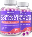 Hidrolizirani kolagenski gumiji brez sladkorja, kolagenski peptidni gumiji za ženske, kolagenski proteini tipa I,II,III,V,X z biotinom, vitamin C, D, B12 za nohte na koži