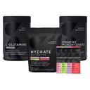 Športne raziskave L-glutamin (1,1 lbs), naravno brez sladkorja arome Hidrate Elektroliti 16x Variety Packets in Kreatin monohidrat (1,1 lbs)