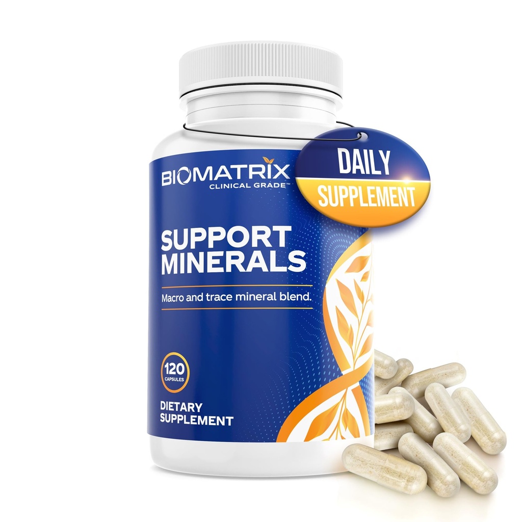 BioMatrix Mineralna dopolnila za moške in ženske, kelirani minerali, brez železa, kalcija, magnezija, bakra, cinka, vitamina D, joda 