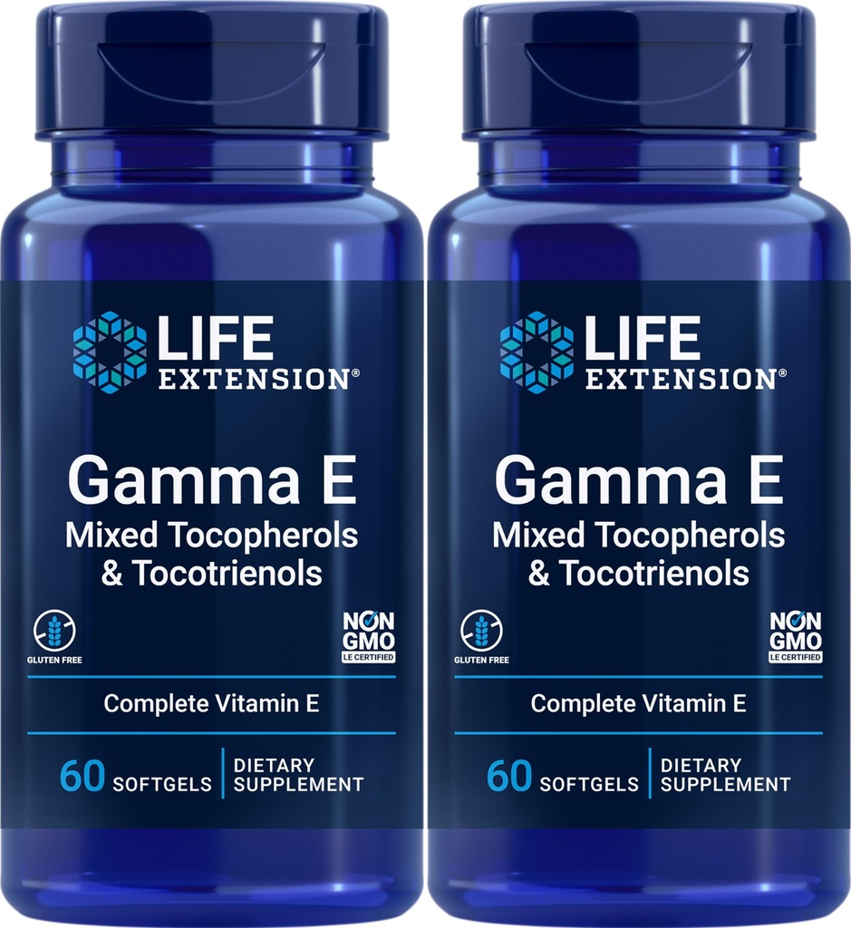 Life Extension Gama E Mešani tokoferoli & Tocotrienols 60 Softgels (paket z 2)