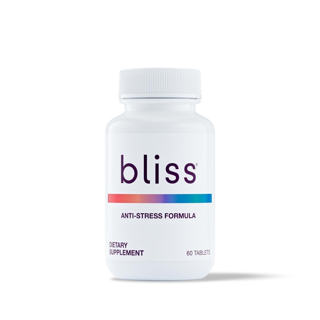 Bliss Herbal Stres Support – Adaptogene tablete z Ashwagandha, Rhodiola & L-Theanine – Spodbuja umirjeno, razpoloženjsko ravnovesje in mentalno jasnost – Vegan & Gluten-free – 60 tablet