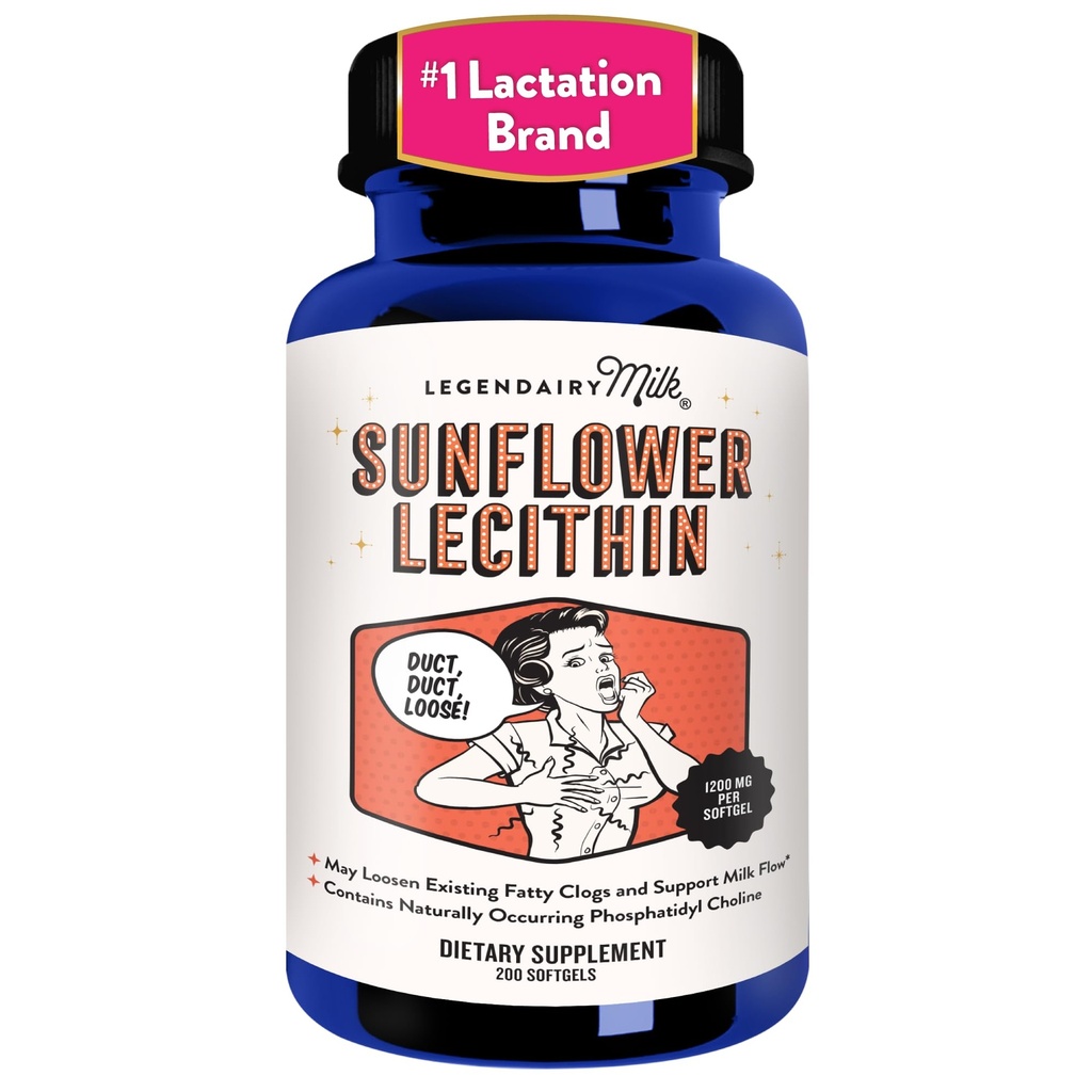 Legendy Milk Sončnica Lecithin 1200mg, Dojenje Podpora, Sončnica Lecitin Dopolnilo za zamašeno Milk Ducts, Izdelano v ZDA, 200 Softgels