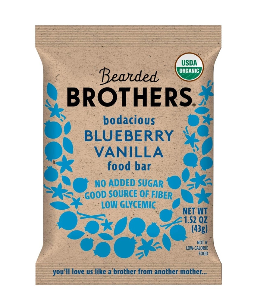 Bradavičasti bratje, Ekološke veganske proteinske energijske palice, borovnice Vanilla (12 Pack) - Gluten Free, Paleo, Fiber, Celih 30 