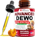Natural Cat & Dog Črevesna obramba - Herbal Broad Spectrum Cleanser - Pomaga odstraniti parazitov in strupov - Tekoča zdravila dodatek za Puppies & Kittens – UTI podpora - Made in USA