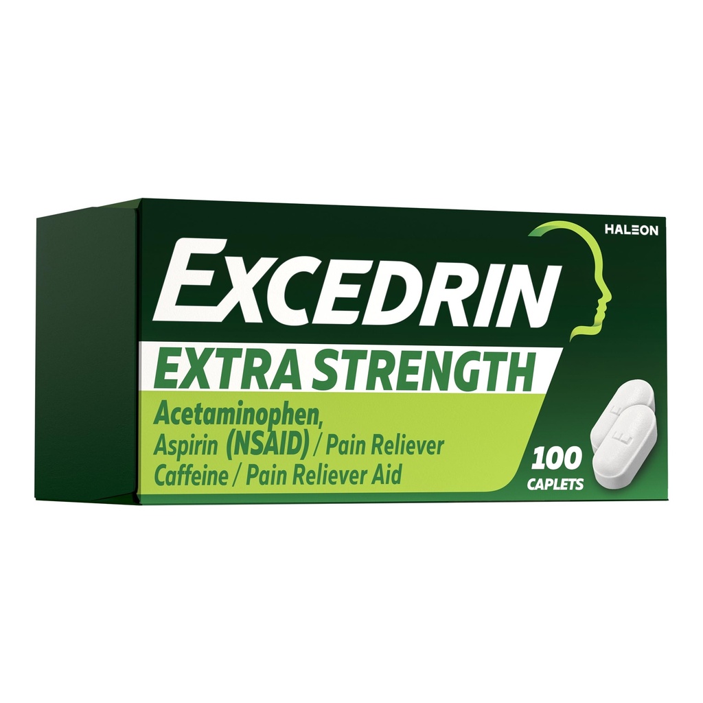Excedrin Dodatna moč bolečina Relief Caplets – Glavobol Relief – 100 Število