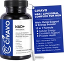 NAD+ Dopolnilo za moške 1000mg, NAD+ z Resveratrol, CoQ10, L-citrulin & Maca Root – celična energija, zdravo staranje podpora, antioksidant, dušikov oksid prostate zdravje za moške – 60 kapsul