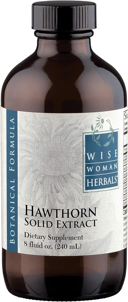 Wise Woman Zelišča Hawthorn Berry Solid Extract 4:1, Alkohol brez dodatne moči, spodbuja zdravo cirkulacijo, antioksidant zaščito, zeliščni kardiovaskularni podporo, 8 Fl Oz