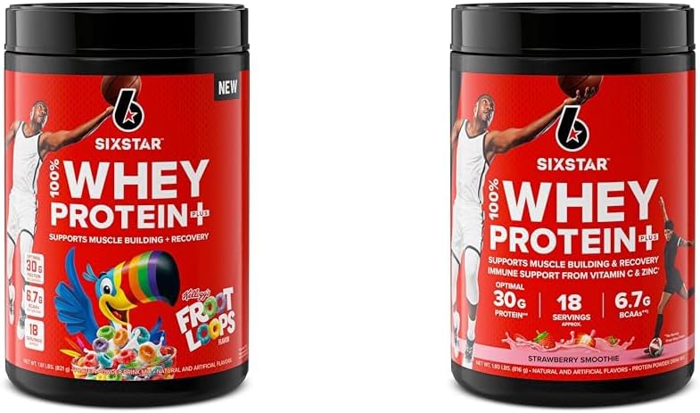 Six Star Whey Protein Powder Froot Loops Flavor & Jagode Smoothie 