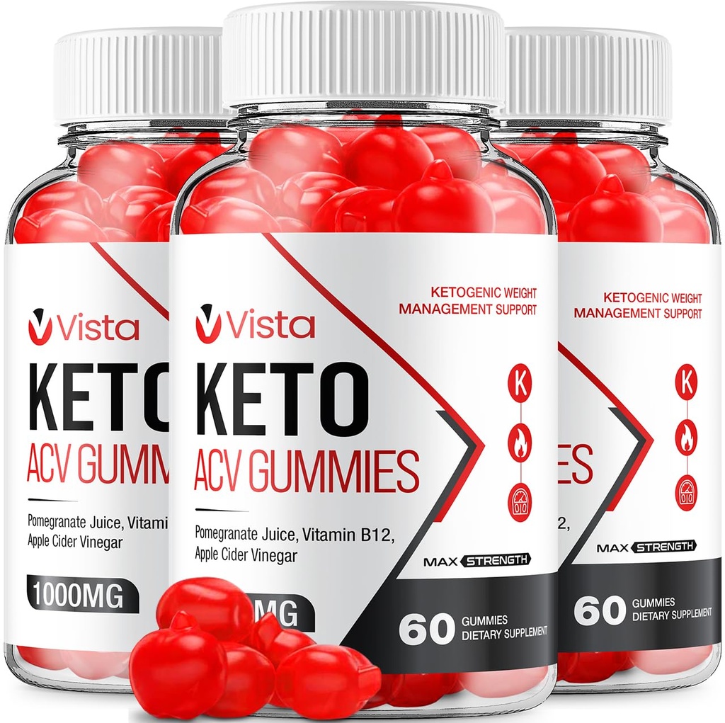 (3 paket) Vista Keto ACV Gummies - Napredna Formula Vista Keto Plus ACV Gummies Apple Cider Vigar Vista ACV Prehranska dopolnila Moški Ženske (180 Gummies)