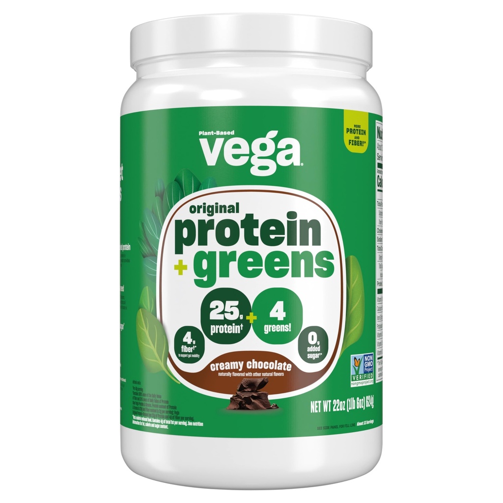 Vega proteini in zeleni proteini v prahu, čokolada - 20g Rastlinske beljakovine Plus vegetarijanci, Vegani, ne gensko spremenjeni organizmi, Pea proteini za ženske in moške, 1,3 lbs