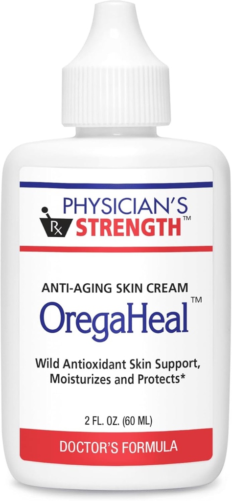 Zdravnikova moč OregaHeal Cream - 2 fl oz - Proti staranju kože krema - Wild Antioksidant Podpora kože - Vlaga in ščiti - Primeren za vse vrste kože