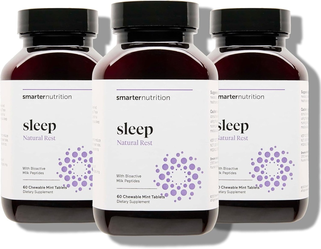 Smarter Nutrition Smarter Sleep Melatonin Razrešljive tablete 4.5mg + Naraven klinično Proven Lactium® za podporo spanju in stresu - mint Flavor Melatonin tablete - Ne-GMO-180 Count[90-Day Supply]