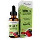 NaturalSlim Tekoči B12 Vitamini z vitaminom D - Metab-12 Metilkobalamin 2500 mcg B12 Podjezične kapljice za presnovo, energijo, in imunske podpore - Berry Flavor 1 fl oz