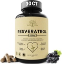 Quercetin & Resveratrol dodatek z grozdnim semenom – 425mg Zeliščni antioksidant & Wellness Podpora – Polifenoli & Nutrient Mešanica za splošno zdravje, 30Ct