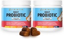 Probiotiki za pse - 6 sevi s prebiotiki - podpira prebavni in imunski sistem – Relief za drisko, slabo dihanje, alergije, plin, zaprtje, vroče točke - Made in USA - 240 Chews