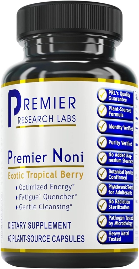 Premier Research Labs Premier Noni - Organic Noni kapsule, Noni tablete v prahu, Noni Extract dodatek za Gut Health, Energy & Immune Health Support - 60 vegetarijanske kapsule