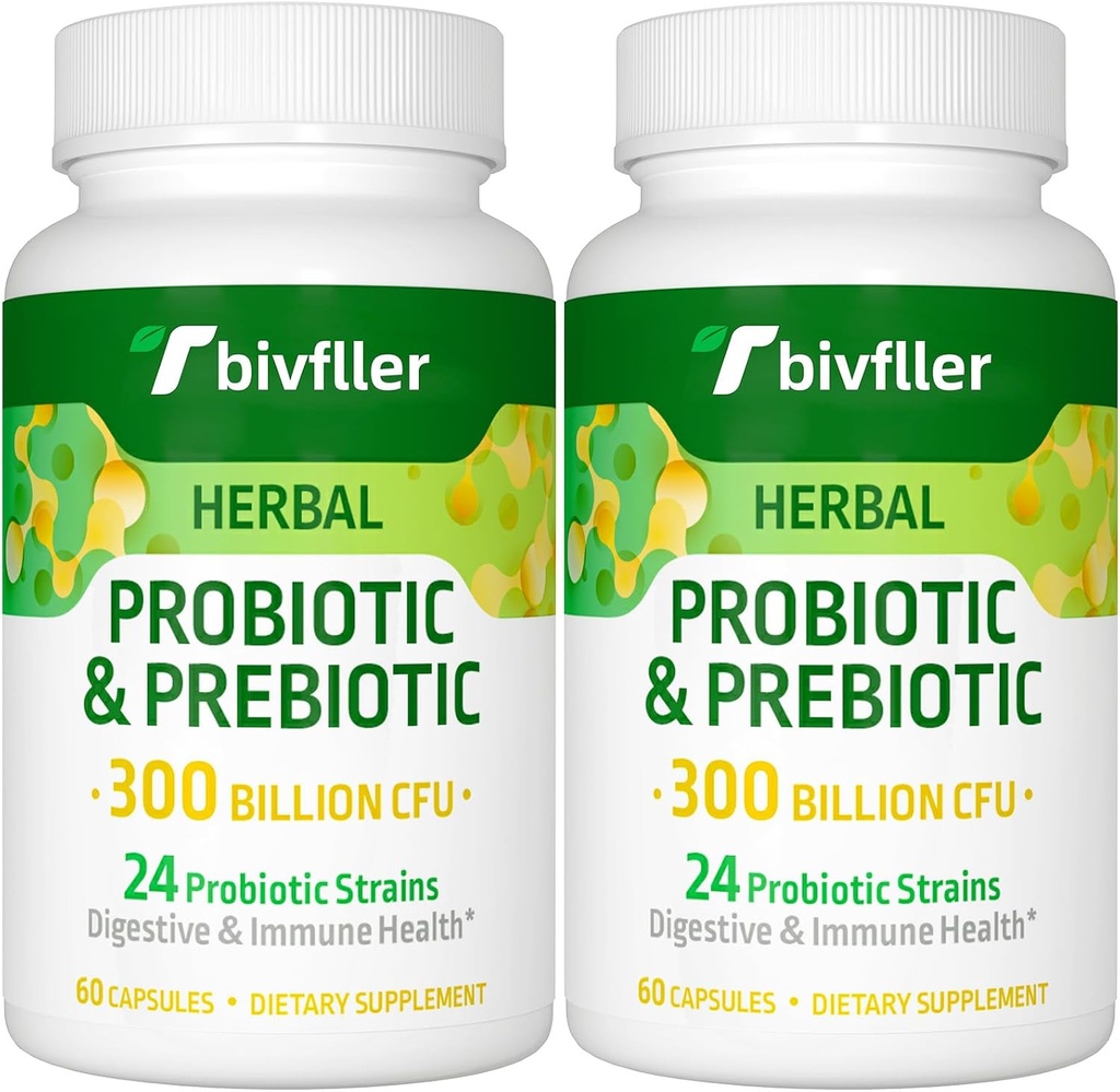Probiotiki za ženske- 300 milijard CFU, 24 sevi Probiotik+15 Organski zelišči Prebiotiki Mešanica, Pre in probiotiki, za digestivno zdravje, Imuno & Gut, Driska, Bloating, Vegan, 4 Mesec dobave