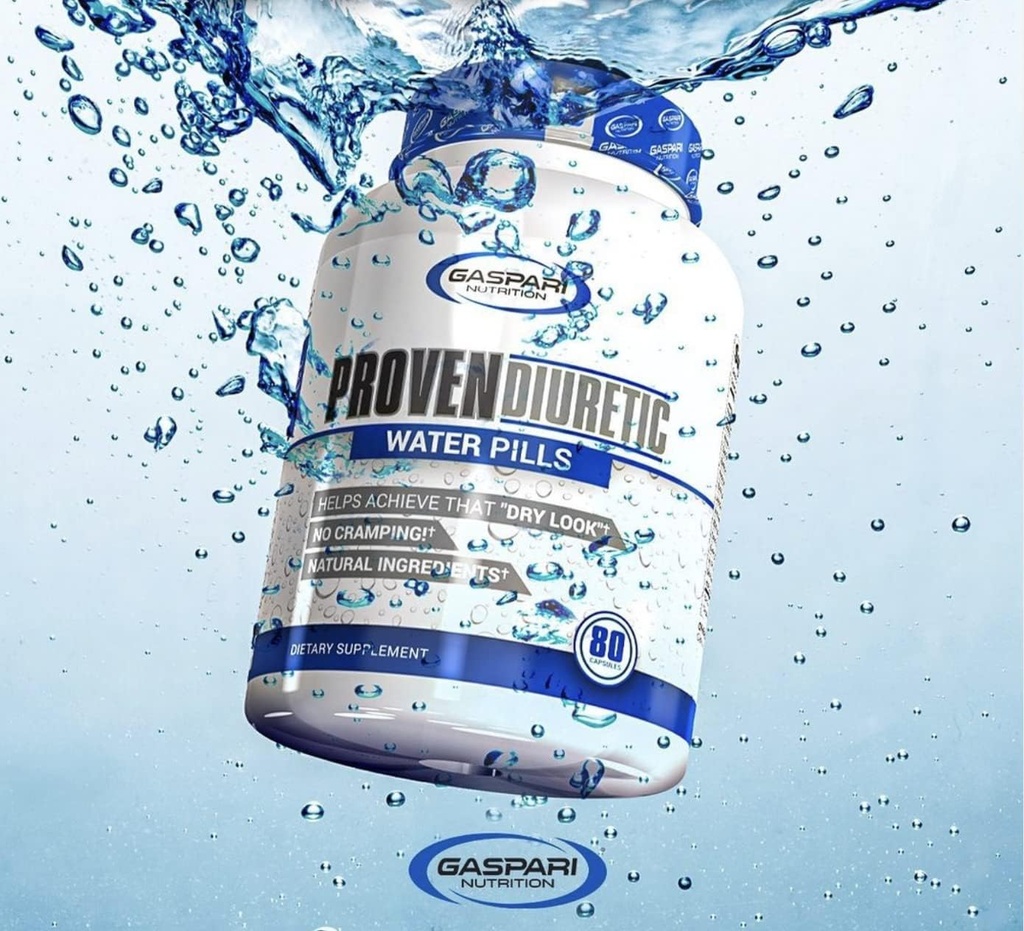 Gaspari Nutrition Proven Diuretic, Professional Bodybuilding dodatek, Sheds voda hitro, Daje suh videz, naravne sestavine, Brez krating (80 Kapsule)