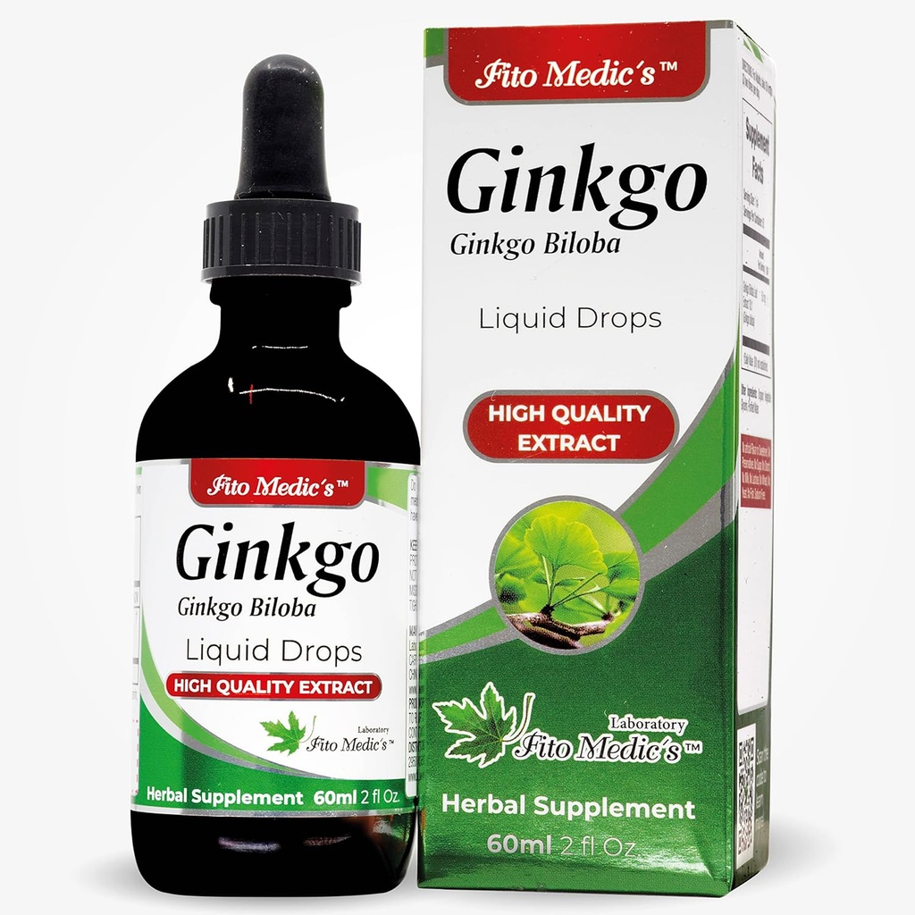 FITO MEDIC'S Lab - Ginkgo biloba, za spomin in koncentracijo, Pure - Ginkgo biloba Extract - Ultra visoka Absorpcija, alkohol brez.