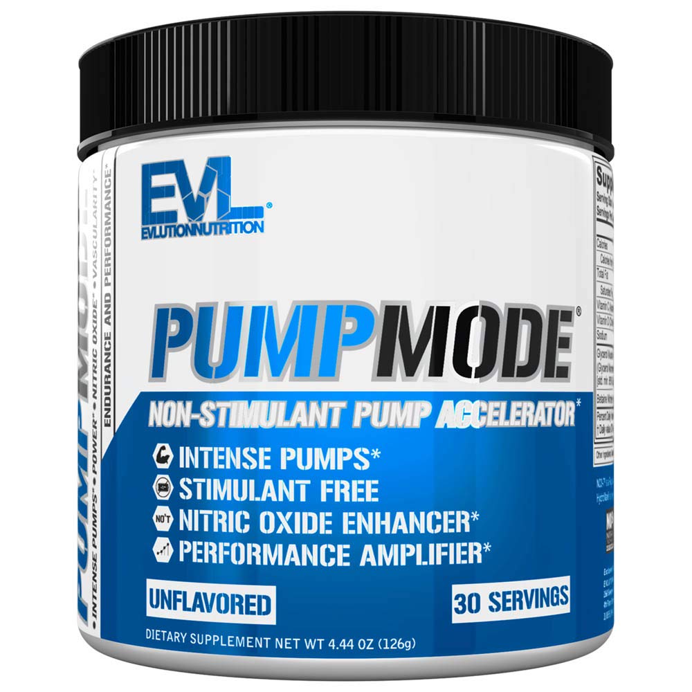 EVL pumpMode Dušikov oksid dopolnilo - Dušikov oksid Pospeševalnik Pump Pre Workout Powder z Glicerol in Betain za mišično regeneracijo rast in vzdržljivost - Stim brezplačno pred vadbo pijače (nearomated)