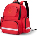 Trunab prvi odzivnik Torba Trauma Backpack Prazno, Medicinski kompleti za nujne primere Skladiščni Jump Bag Pack za EMT, EMS, Policija, Gasilci, Varnostni častniki - Patented Design Red