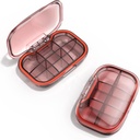 6 Kompartment potovalne tablete Box, tablete Organizator Vlažne tablete Primer, majhne tablete Škatla za žepno torbico, Dnevno Portable Medicine Vitamin Box, Fish Oil Box, Dopolnilno polje (Orange)