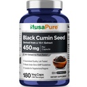 NusaPure Full Spectrum Black Cumin Seme 10:1 Extract, 450 mg ekvivalentno 4500mg 180 Veggie Powder Caps Non-GMO, Vegan Non-Oily