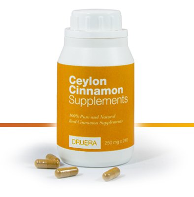 Dru Era Ceylon Cinnamon Dopolnila 250 mg X 240 Kapsule s 100% Alba Ceylon Cinnamon Powder & Pošiljka iz Ceylon z DRUERA (1)