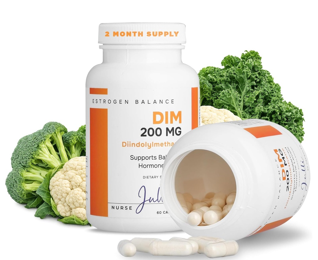 DIM Estrogen dodatek za ženske - Hormone Balance & Harmony Podpora za Menopause, PCOS & Hormonal Acne z antioksidant lastnosti - 200 Mg, 60 Število (Pack od 1)