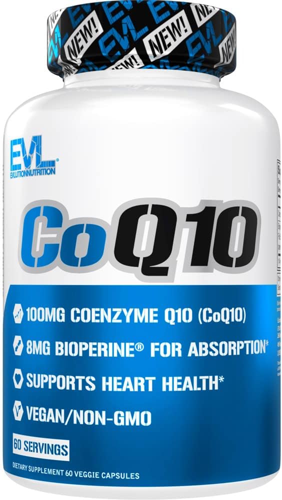 EVL visoka absorpcija CoQ10 100mg - Napredni antioksidant koencim Q10 dodatek za zdravje podpora možgani proizvodnja energije in zdravo staranje - CoQ10 z Bioperine Health dodatek