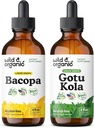 Wild & Organic Bacopa Tinkture 4 fl oz & Gotu Kola Tinktura 4 fl oz