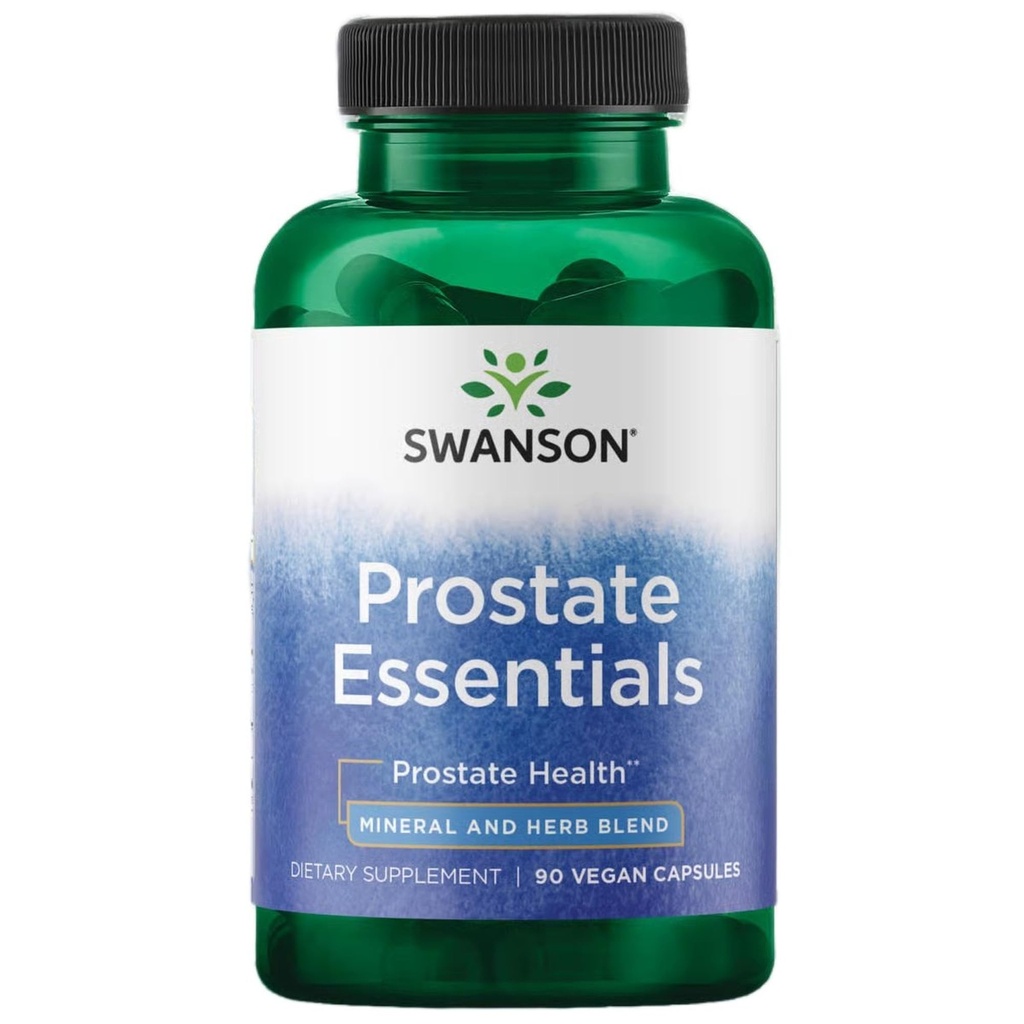 Swanson prostate Essentials - Mineral and Herbal Supplement Promotion Prostata Health Support - Cink andSaw Palmetto Formula Aiding Sein Tract Flow and Bladder Control -(90 Veggie Kapsules) 1 Pack