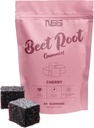 Beete Root Gummies z okusom češnje, Beet Chewables z dodanim ekstraktom grozdnega semena - naravne barve in arome - Beetroot Chews for Workout, Health and Wellness - 60 Beet Gummies