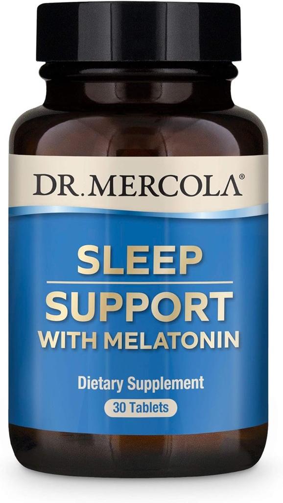 Dr. Mercola Melatonin Sleep Support, 30 Servings (30 tablet) Non GSO, Soy Free, Gluten Free