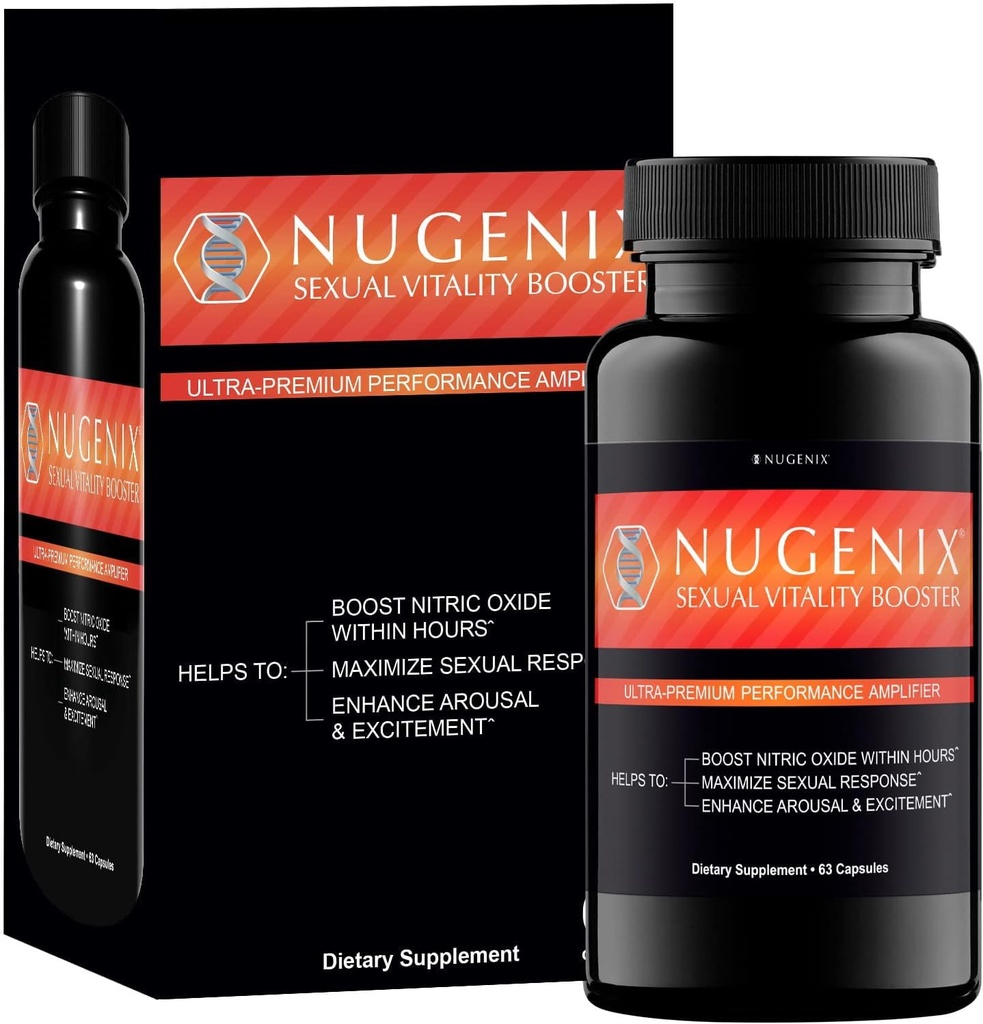 Nugenix ojačevalec spolne vitalnosti - Ultra Premium ojačevalec učinkovitosti za moške - dušikov oksid, 63 kapsul