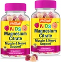 WellYeahe Magnezijev citrat Gumiji za otroke (2 paket) - Žvečljivi stres Relief dodatek za otroke - Naravni mir, Mood podpora, Non-GMO, Gluten Free - Naravni vir arome - 60 Gumies